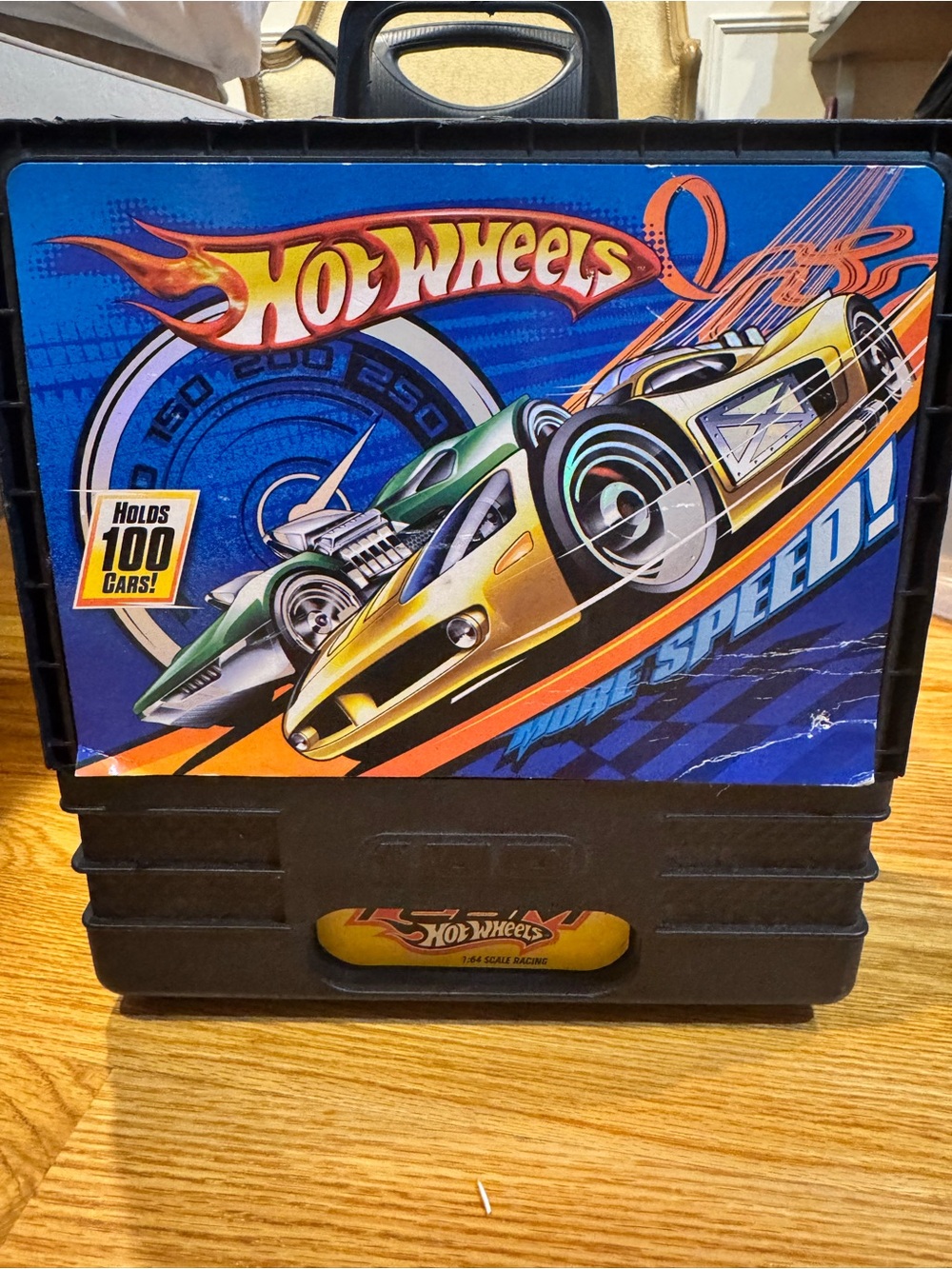 Rolling Hot Wheels Carry Case - Blue Graphic Race Design